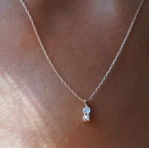 Aurora Silver Moonstone Necklace
